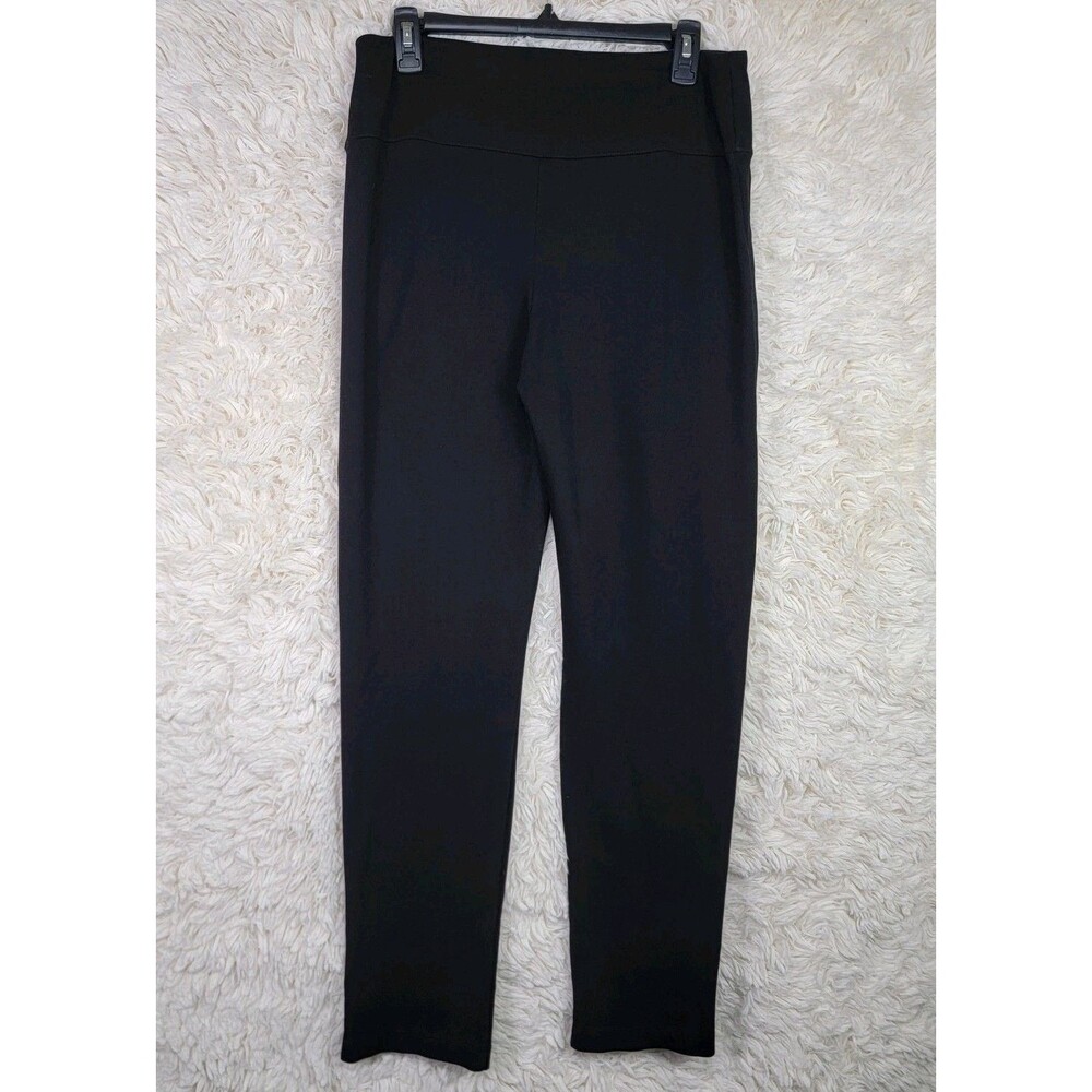 Ruby Ribbon Pants Women Size XL Black Control Panel Ankle Slit Legging Stretch W